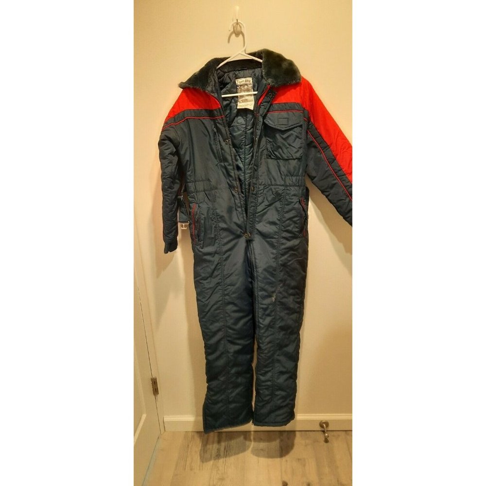 Vintage Tiger Bay snowmobile suit. Blue, red Size 16